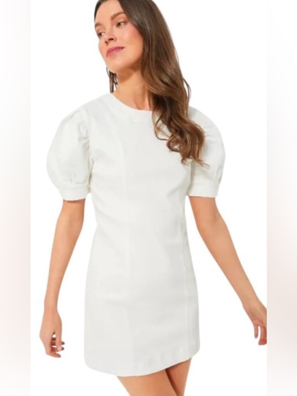 Tuckernuck | Hyacinth House White Denim Puff Sleeve Dress